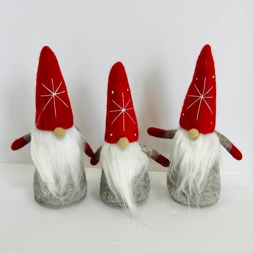 Home Decor - Gnome - Embroidered Snowflake Hat