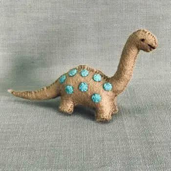 Toy - Dinosaur - Light Grey with Blue Spots