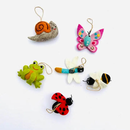 Ornament - Frog, Butterfly, Snail, Ladybug, Bee and Dragonfly