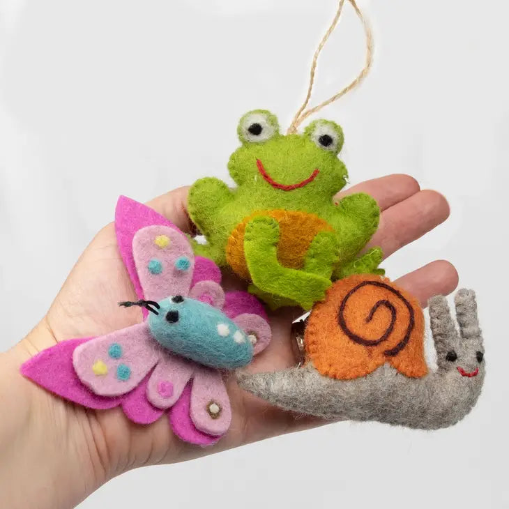Ornament - Frog, Butterfly, Snail, Ladybug, Bee and Dragonfly