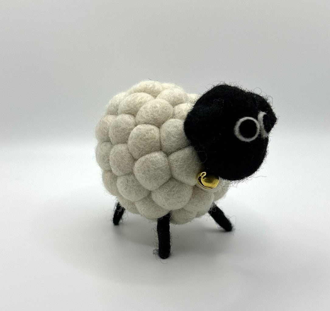 Home Decor - Black and White Sheep with Bell